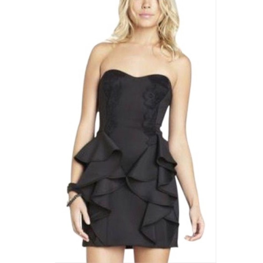 NWOT BCBGENERATION Strapless Dress with Ruffles